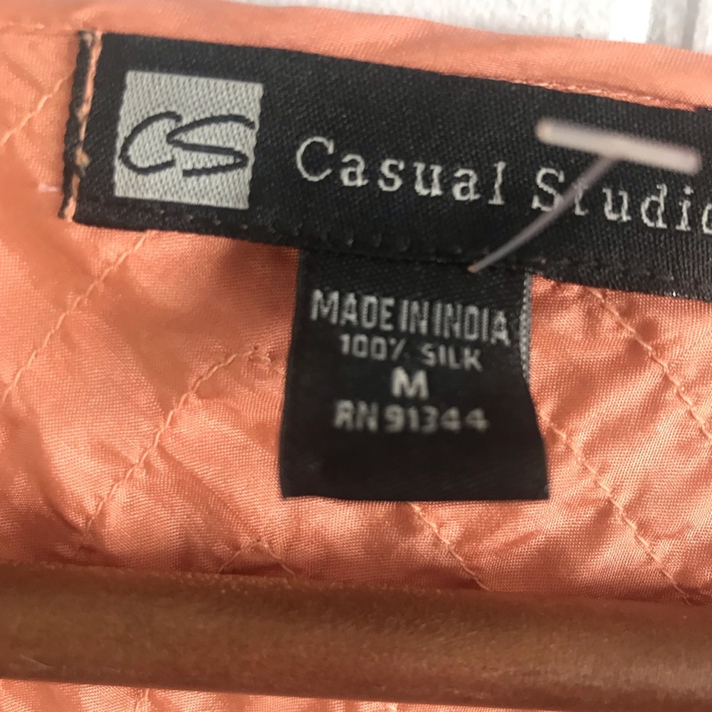 Casual Studio Peach Silk Ruffle Cardigan - Picture 5 of 8